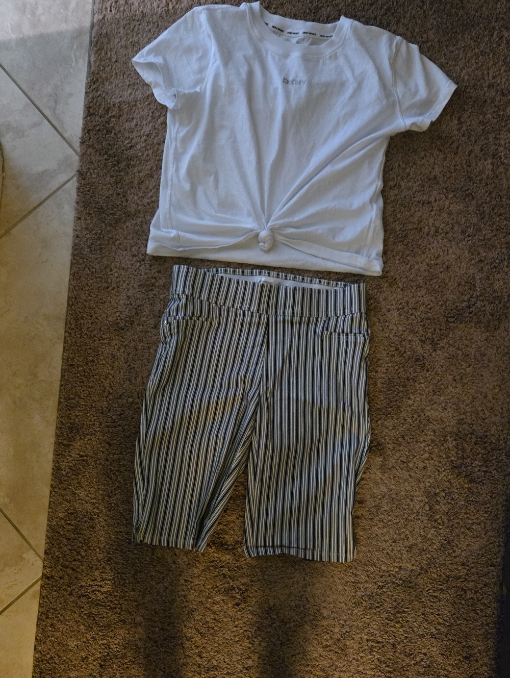 Striped Pull-On Shorts - Black/White